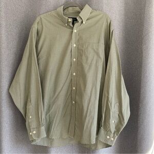 Brooks Brothers Men's Green Checkered Button Down Long Sleeve Shirt XL